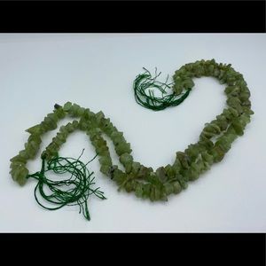 Pair Of Rough Peridot Crystal Necklaces